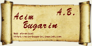 Aćim Bugarin vizit kartica